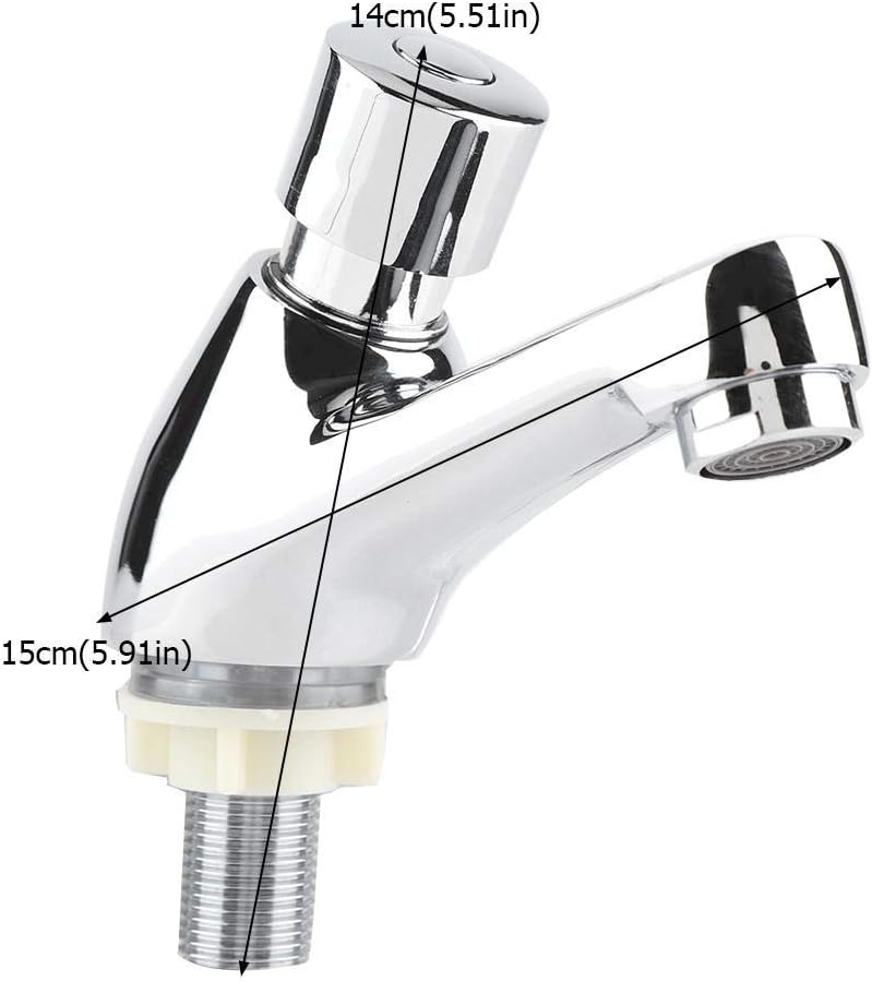Waschtisch-Wasserhahn, verchromt, selbstschliessend, wassersparend, kreative Zeitverzögerung, Spülti