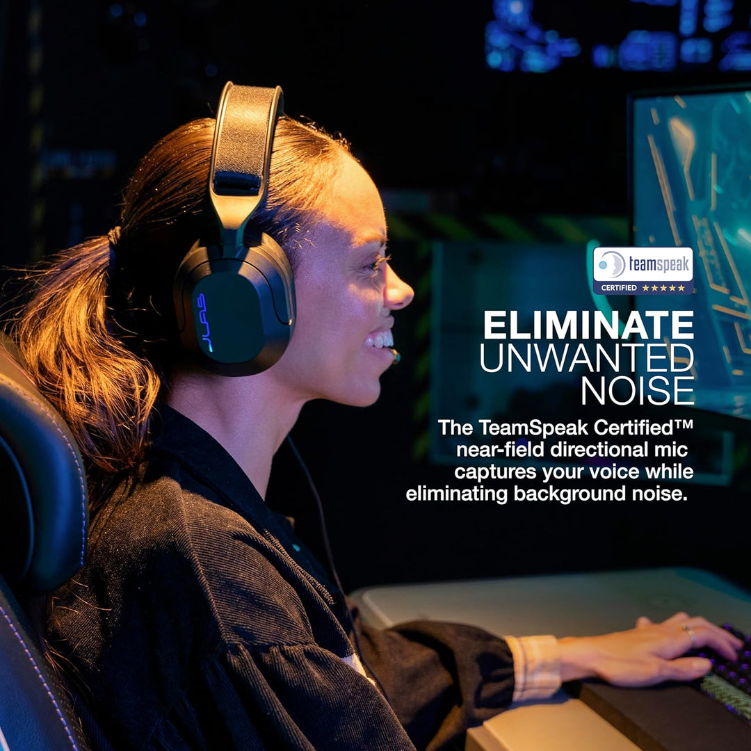 JLab Nightfall Over-Ear-Gaming-Headset mit Mikrofon für PC/Xbox/PS5/PS4/Nintendo Switch – 50-mm-Tre