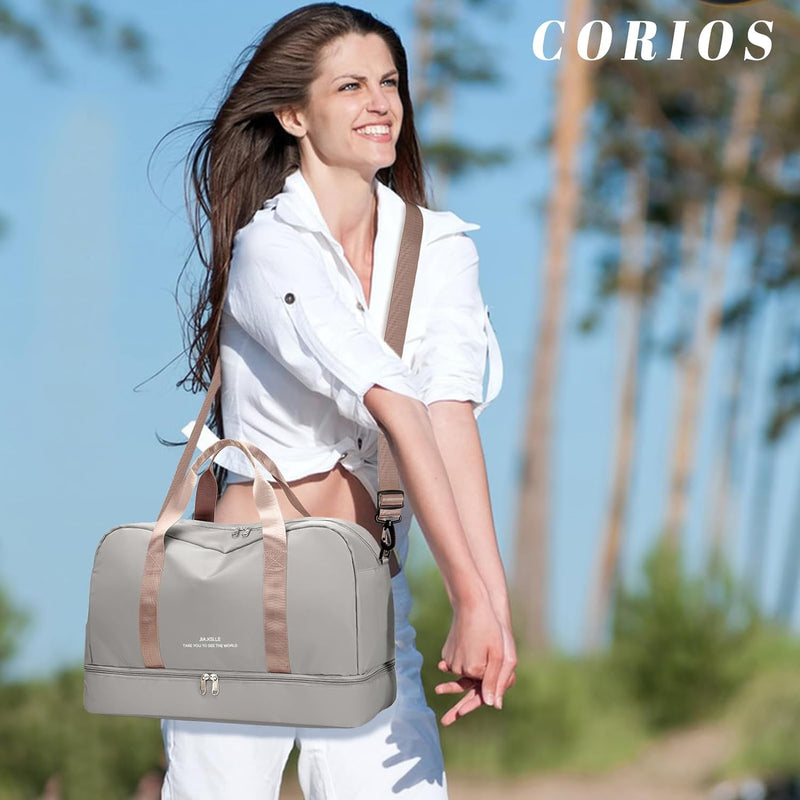 CORIOS Nylon Sporttasche für Herren/Damen Reisetaschen Duffle Bag Weekender Übernachtung Tasche Fitn