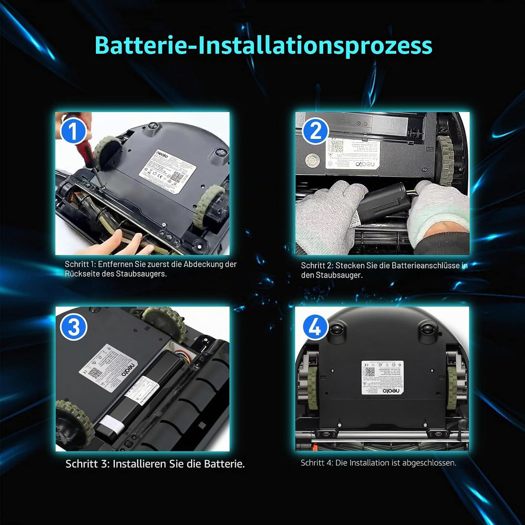 melasta Akku 14.4V 6500mAh für Neato Staubsauger, Lithium-Ionen Akku für NeatoBotvac D3 D4 D5 D6 D7