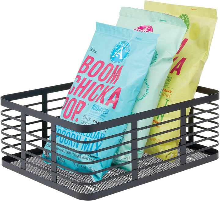 mDesign 6er-Set Allzweckkorb aus Metalldraht – praktischer Aufbewahrungskorb für Küche und Haushalt