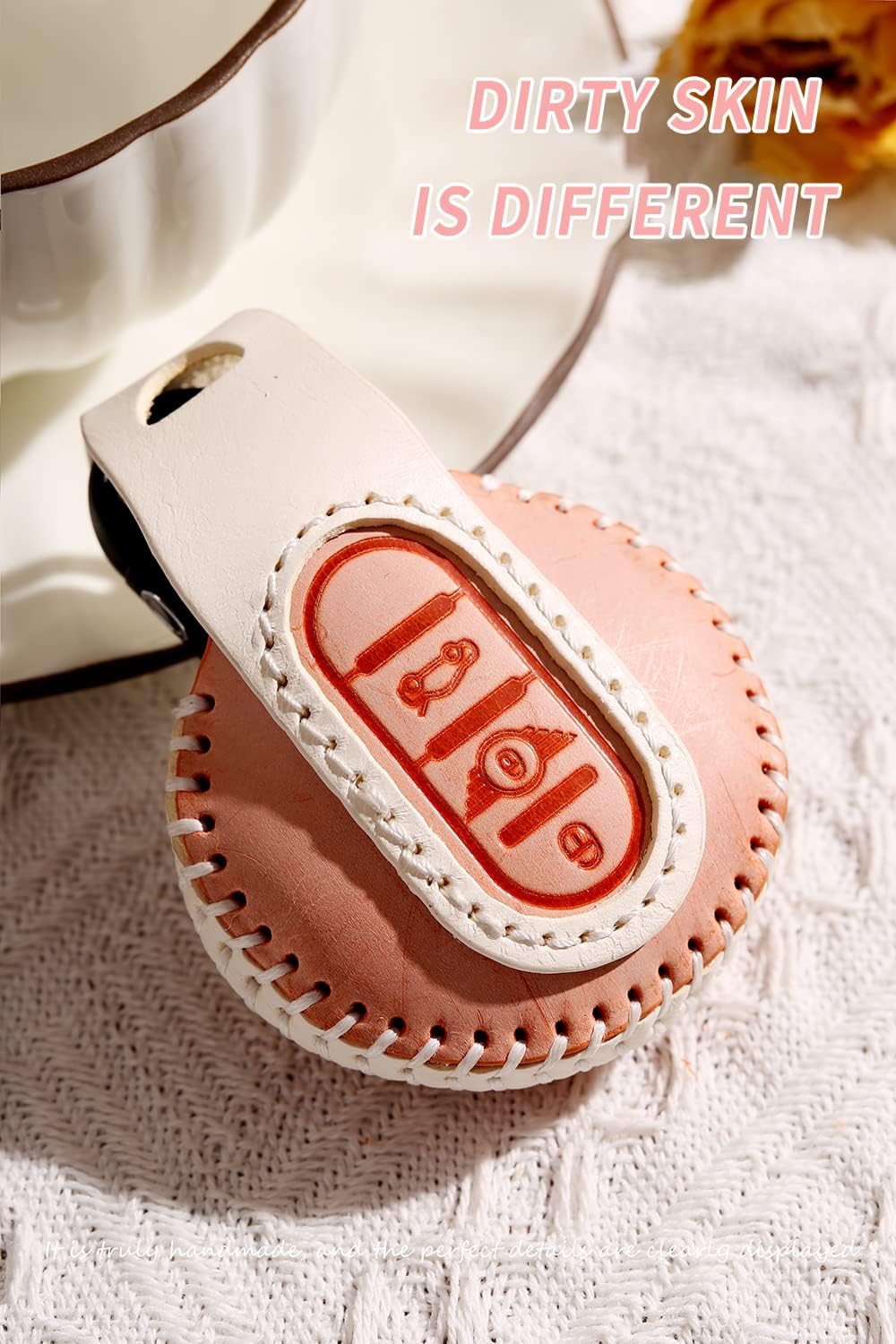 HIBEYO Autoschlüssel Hülle passt für BMW Mini Schlüssel hülle Nebelwachsleder Schutzhülle für Mini F