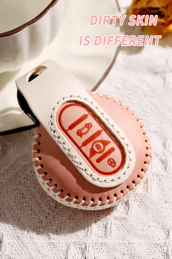 HIBEYO Autoschlüssel Hülle passt für BMW Mini Schlüssel hülle Nebelwachsleder Schutzhülle für Mini F