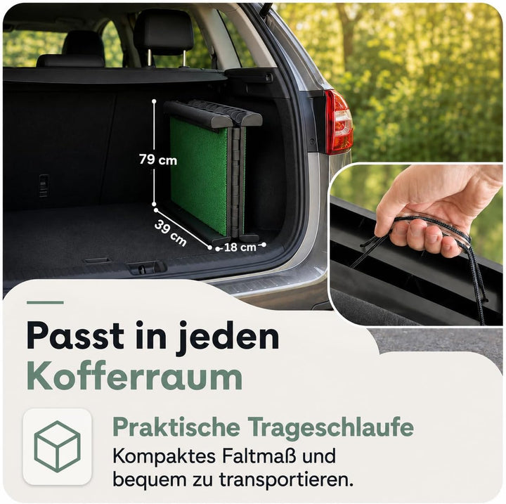 Hunderampe Autorampe - rutschfest mit Kunstrasen, klappbar Hund Rampe Hundetreppe Hundeautorampe Kof