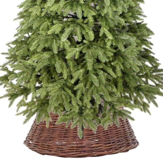BOGATECO Weidenkorb für den Weihnachtsbaum 60cm Durchmesser | Weihnachtsbaum Rock aus Weide | Weihna