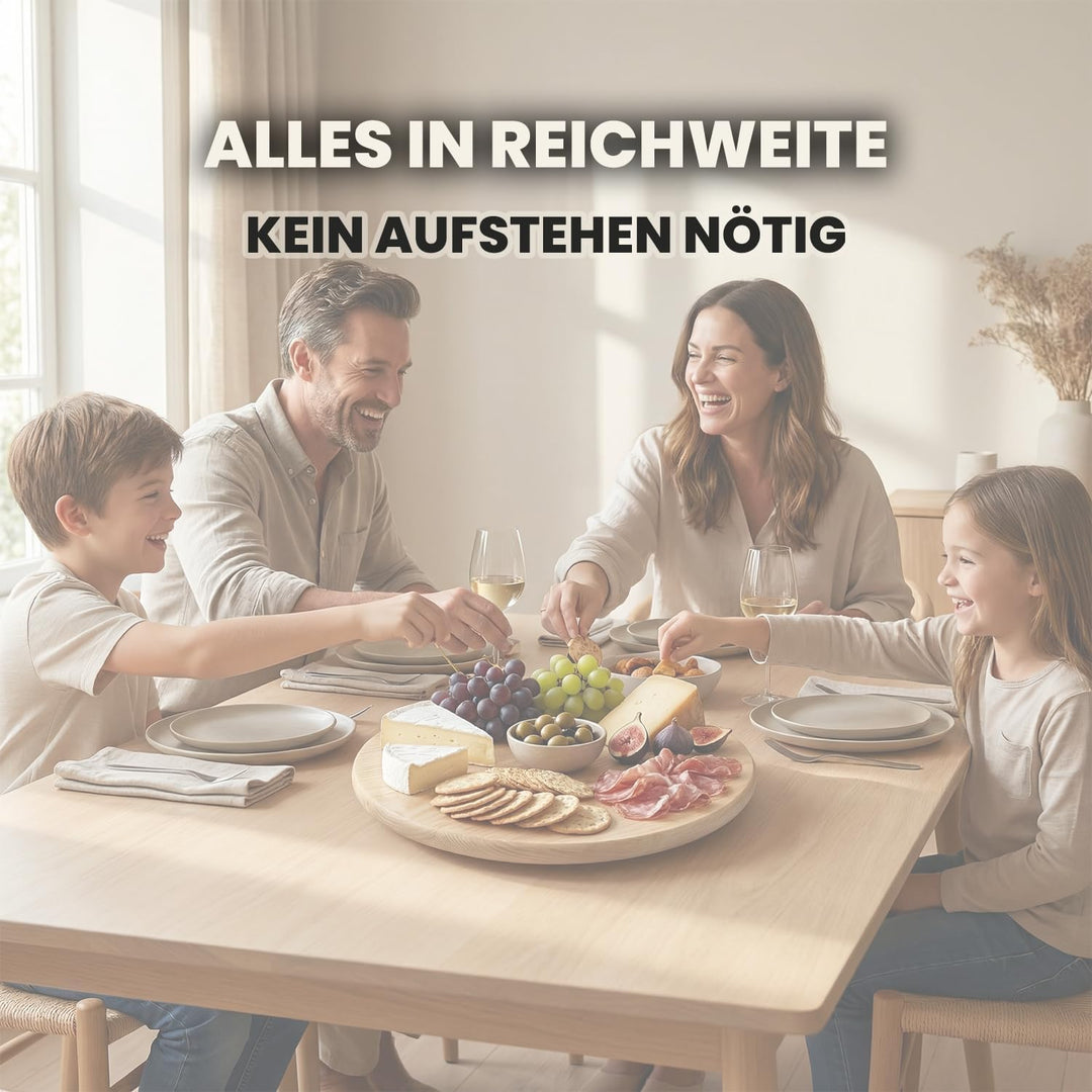 Drehteller Holz stabil mit Rutschfester Unterseite Durchmesser 30 cm | 30 cm, Robustes Buchenholz ma
