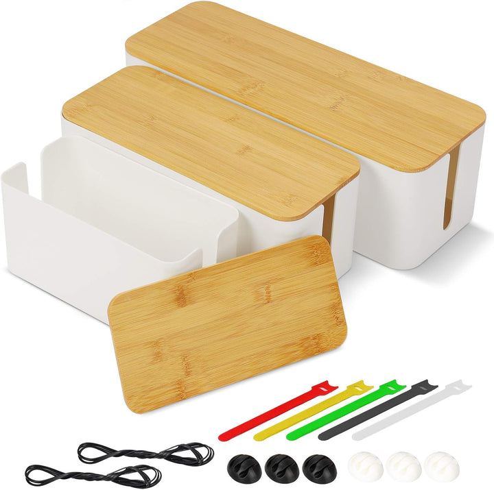 3 Stück Kabelbox, Kabelmanagement Box zum Verstecken und verbergen Sie Steckdosenleisten und Kabel,