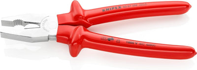 Knipex Kombizange verchromt, tauchisoliert, VDE-geprüft 250 mm 03 07 250 250 mm verchromt Tauchisoli