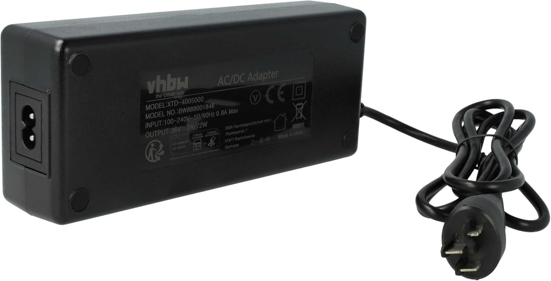 vhbw 1x Ladegerät kompatibel mit Bosch PowerPack 400, PowerPack 500 Fahrradakkus, E-Bike - Für 36 V