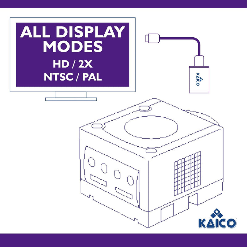 Gamecube HDMI Adapter für Original Nintendo Gamecube mit GCVideo Software - Unterstützt 2-Fach Zeile