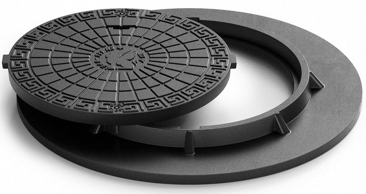 BABYLONPLAST Schachtabdeckung 1000 mm, Schachtdeckel DN1000/600, 10 kN - Hochbelastbarer Kunststoff