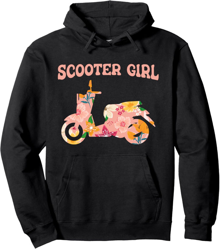 Motorroller Mofa Moped Scooter Girl Rollerfahrer - Roller Pullover Hoodie