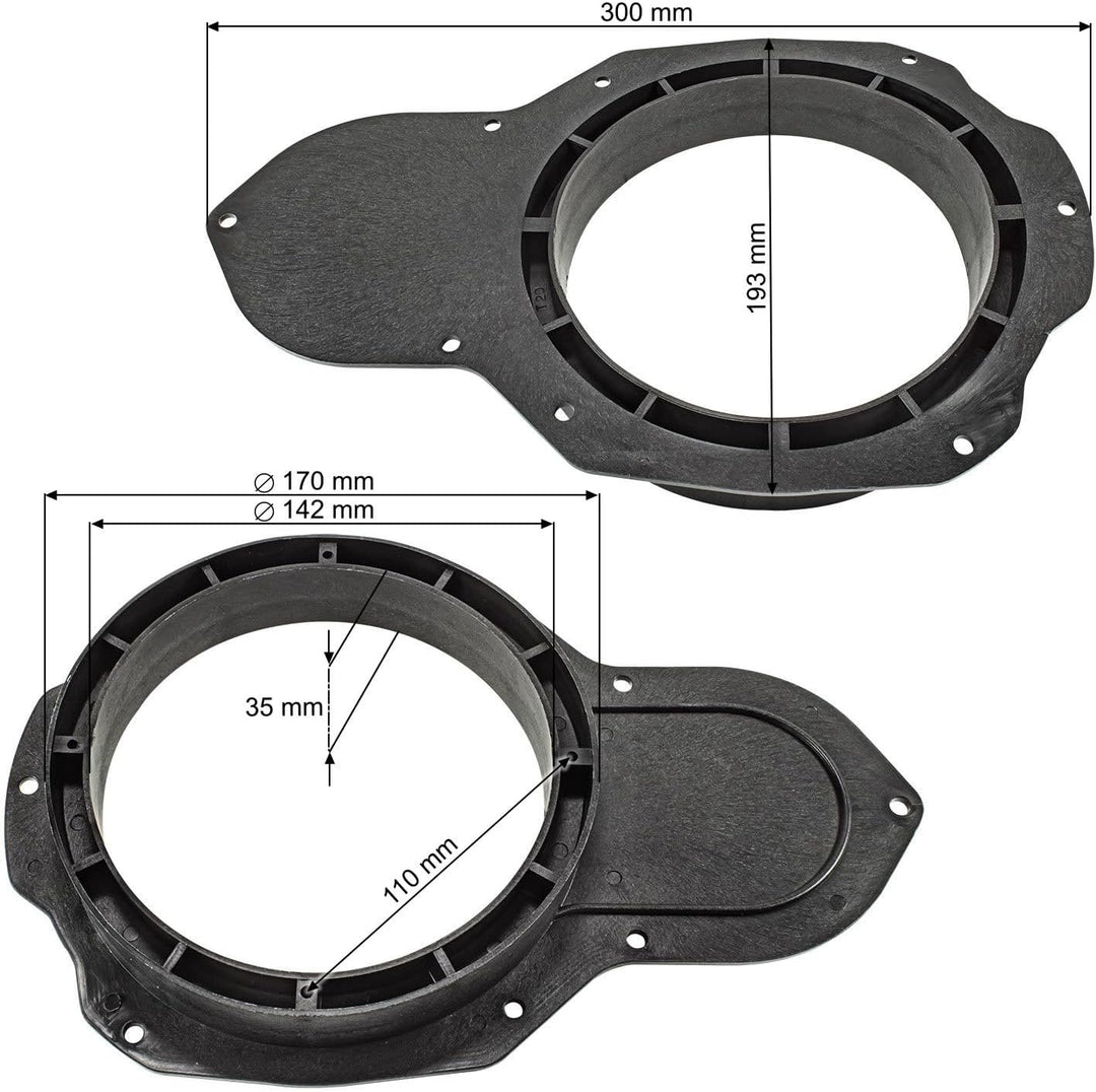 tomzz Audio 2857-021 Lautsprecherringe Adapter Halterungen kompatibel mit VW Passat 3C CC Fronttür f