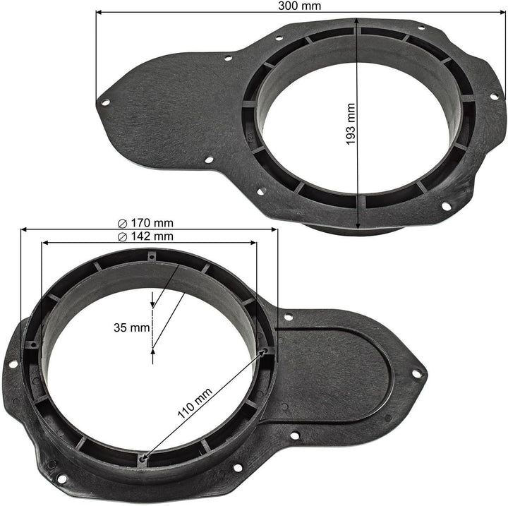 tomzz Audio 2857-021 Lautsprecherringe Adapter Halterungen kompatibel mit VW Passat 3C CC Fronttür f