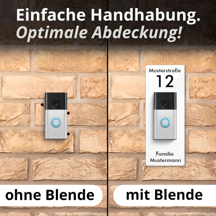 iSecur Acryl Blende personalisiert Premium - Passend für Ring Akku-Videotürklingel 2, Gen 3 Plus 4 (