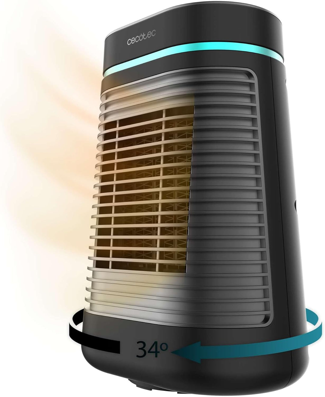 Cecotec Keramik-Tischheizgerät ReadyWarm 1550 Max Ceramic Rotate Black, 1500W, Manuelle Oszillation,