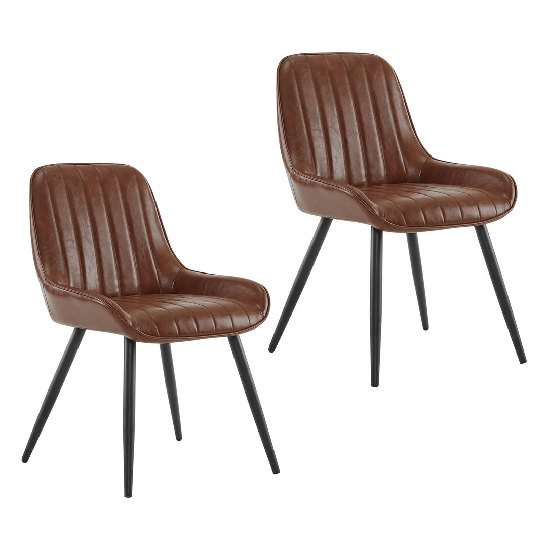 Lestarain 2 Stücke Esszimmerstühle, Retro Küchenstuhl Polsterstuhl Wohnzimmerstuhl Sitzfläche Aus PU