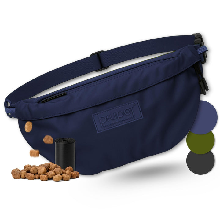 PiuPet® Leckerlitasche für Hunde I Stylische & wasserdichte Gassitasche Hunde mit 3 Reissverschlussf