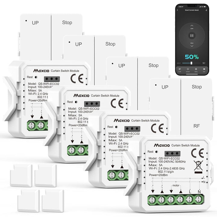 Wlan Rolladenschalter mit Prozentfunktion, Maxcio Smart Unterputz Relais Modul Schalter für elektris