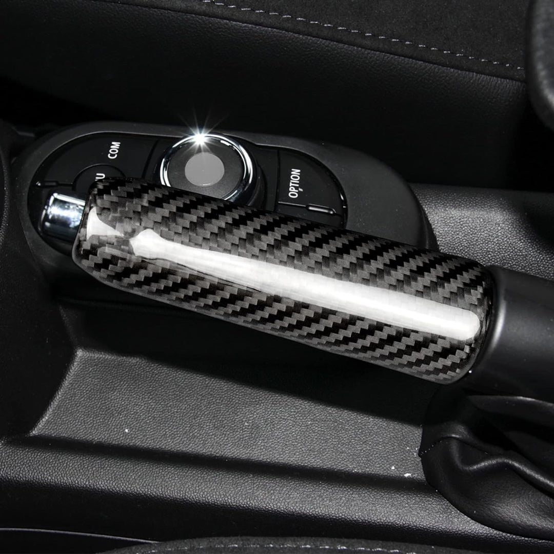 KUNGKIC Kohlefaser Auto Handbremse Griffe Abdeckung Innenverkleidung Handbremsgriffe Zubehör Dekorat