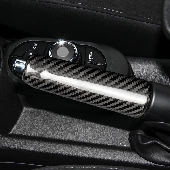KUNGKIC Kohlefaser Auto Handbremse Griffe Abdeckung Innenverkleidung Handbremsgriffe Zubehör Dekorat