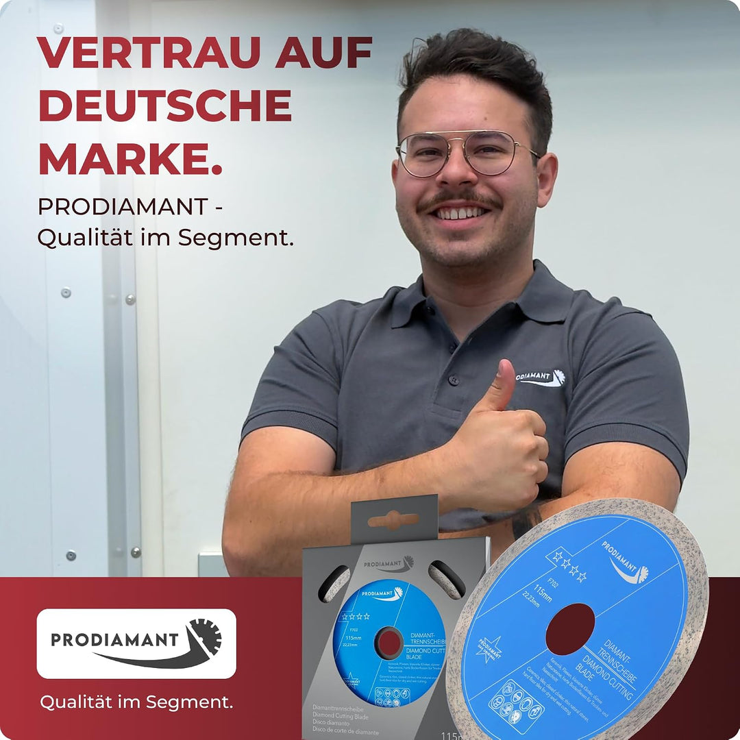 PRODIAMANT Profi Diamant-Trennscheibe Prorim 115 mm x 22,23 mm kein ausbrechen bei glasierten Fliese