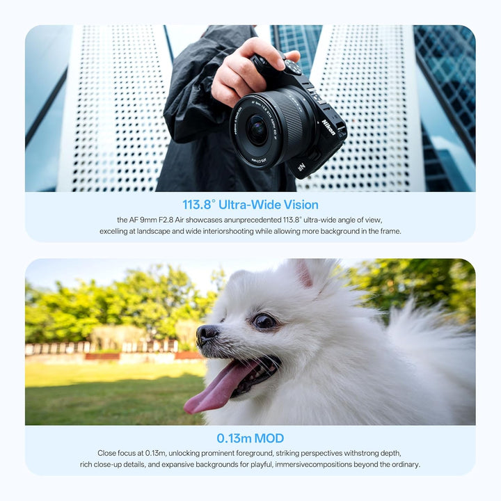 VILTROX AF 9mm F2.8 f/2.8 Air Objektiv für Nikon Z-Bajonett, 113,8° Ultraweitwinkel-Autofokus-Porträ