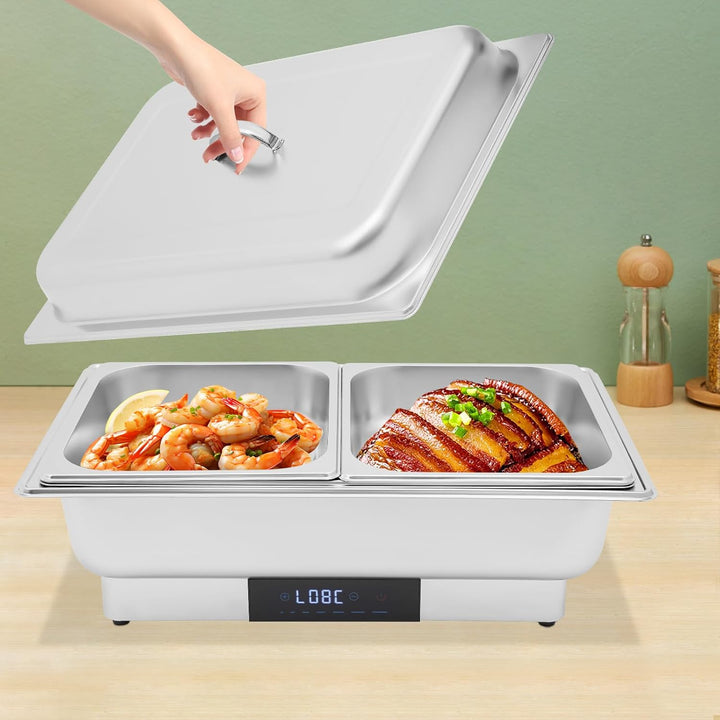 600W Chafing Dish Elektrisch Buffetwärmer Elektrisch Warmhaltebehälter Essen Wärmebehälter für Speis