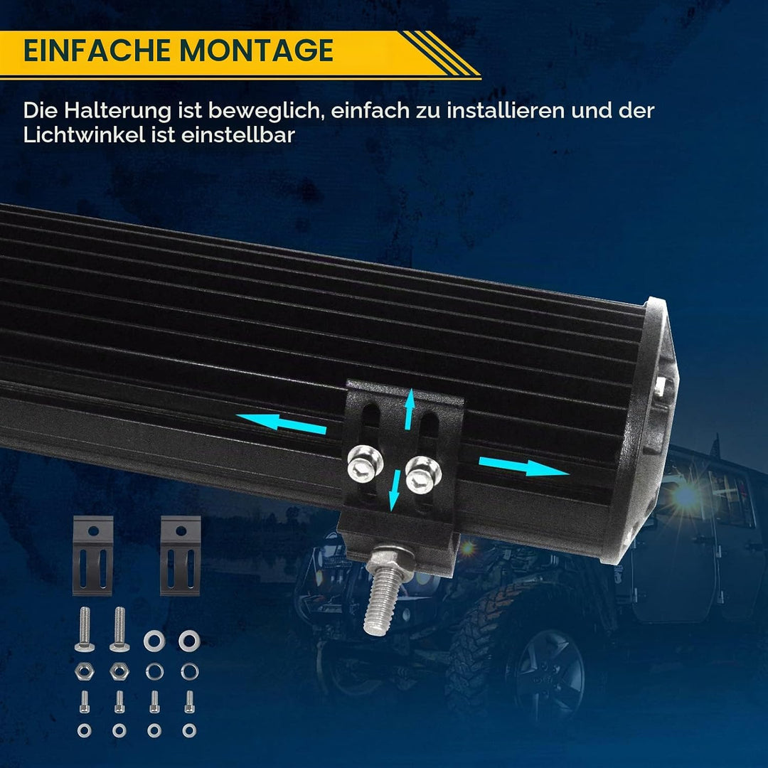 Willpower 12 Zoll 30CM 240W Led Arbeitsscheinwerfer Bar + 4 Zoll 10CM 60W Led Scheinwerfer + Kabelba