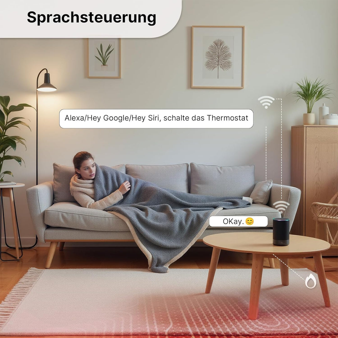MOES Matter Smart Thermostat Fussbodenheizung Elektrisch, Raumthermostat Fussbodenheizung WLAN Progr