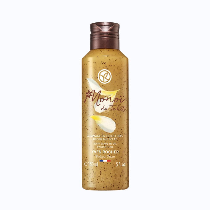Yves Rocher Monoï Körperpeeling-Öl strahlende Bräune, Exotische Pflege für Ihre Haut, 1 x Flacon 150