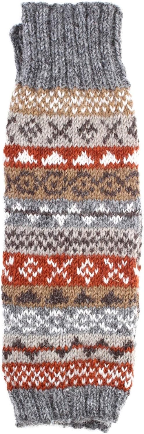 Pachamama Damen Legwarmer Finisterre Wolle grau individuell handgestrickt in Nepal
