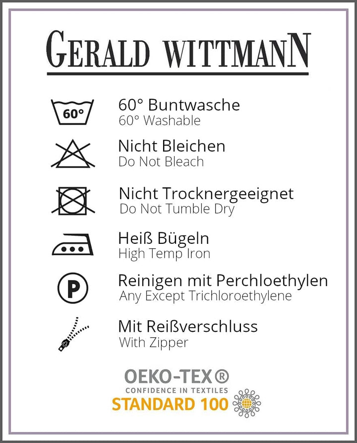 Gerald Wittmann Bettwäsche 155x220 cm + 80x80 cm, Baumwolle Mako Satin, Kreisen Aqua-Türkis Grau Wei