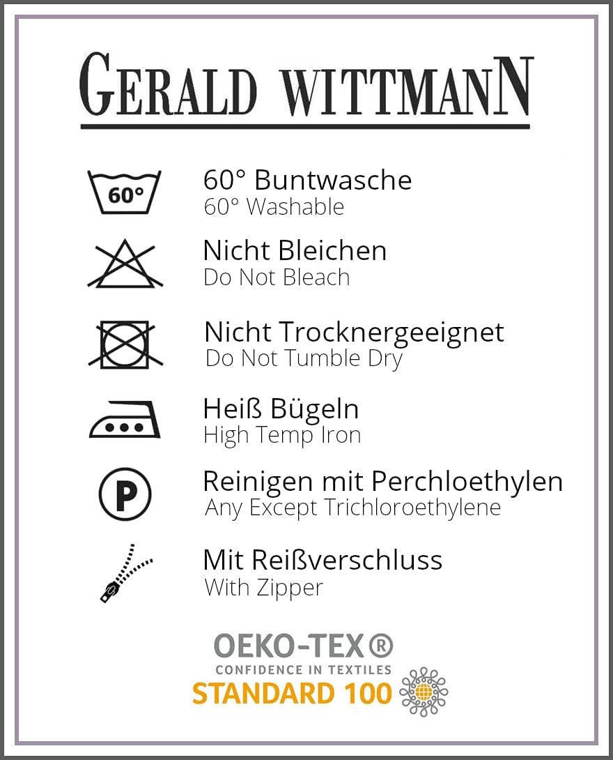 Gerald Wittmann 3 TLG. Bettwäsche 200x200 cm + 70x90 cm, Baumwolle Renforce, Blumen Blau Grün Anthra