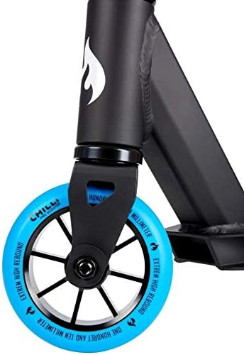 Chilli Pro Scooter Stunt-Scooter H=82cm Trick Tret Roller + Fantic26 Sticker Schwarz / Blau, Schwarz