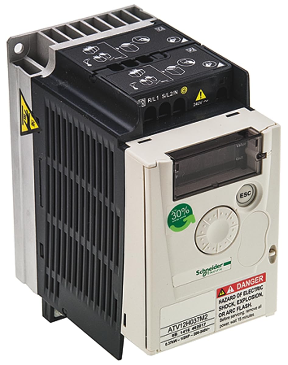 Schneider Electric ATV12H037M2 Frequenzumrichter ATV12, 0, 37kW, 0, 55HP, 200.240V, 1-PH. mit Kühlkö