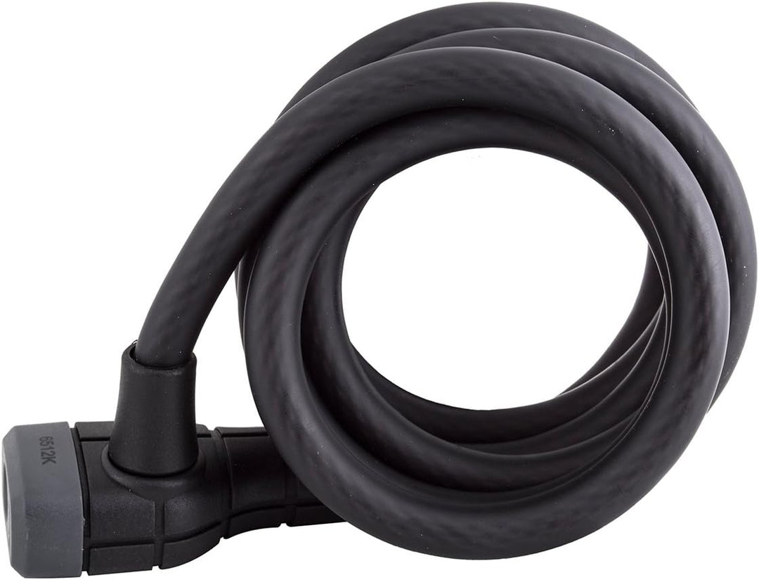 ABUS Spiralkabelschloss Booster 6512K/180 mit SCMU Snap Cage Halter - Fahrradschloss aus flexiblem S
