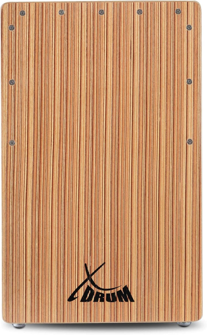 XDrum Cajon El Bajo Bass Port Walnut/Zebrano - Integrierter Bass Port für druckvollen Sound - Tromme
