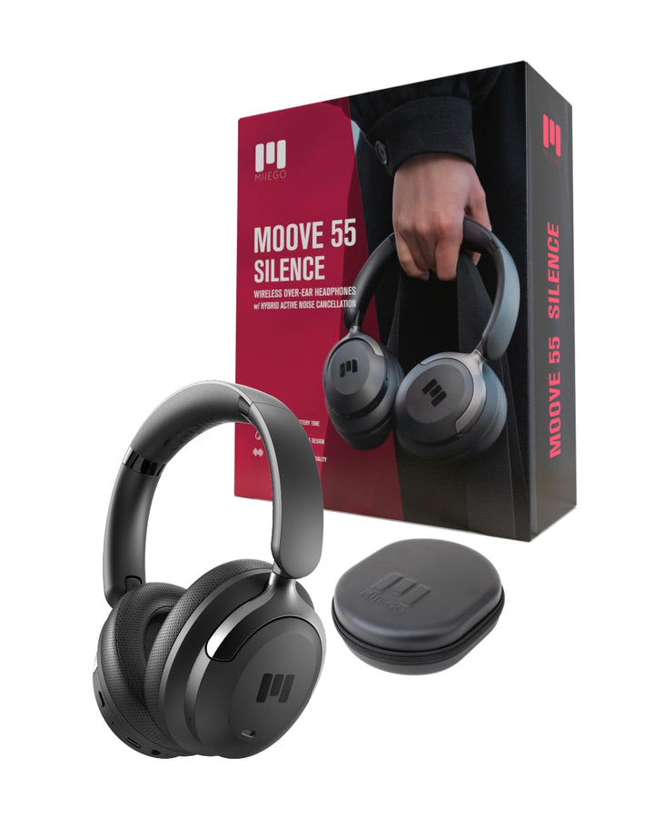 MIIEGO MOOVE 55 Silence - Hybrid Active Noise Cancellation - Over-Ear Kopfhörer - 70 Std. akkulaufze
