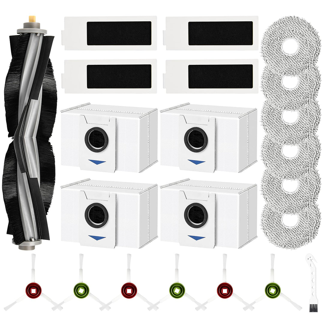 18 Stück Zubehör für Ecovacs Deebot T20 Omni / T20e Omni Saugroboter, 1 Hauptbürste 6 Wischtücher 4