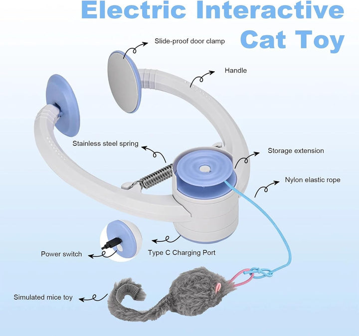 Elektrisches Katzenspielzeug, Interaktives mit Fernbedienung,Cat Toy Hängendes Automatisch Einziehba