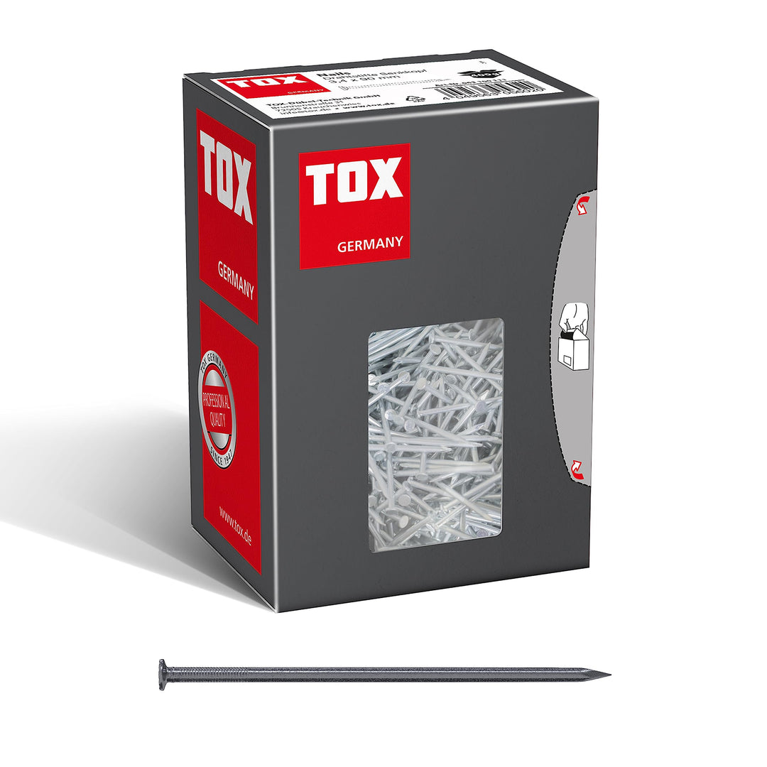 TOX Drahtstifte Nails 3,4x90 mm mit Senkkopf für einfache Holzverbindungen und ebene Flächen, univer