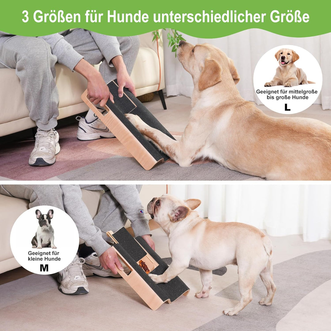 M-förmiges Hundekratzpad für Nägel mit Leckerli-Box, Hundenagel-Kratzbrett, Hundenagelfeilenspielzeu