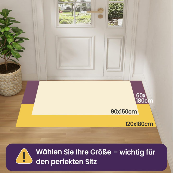 DEXI Flur Teppich Läufer 60 x 180 cm, rutschfeste Fussmatte Innen, Maschinenwaschbare Schmutzfangmat