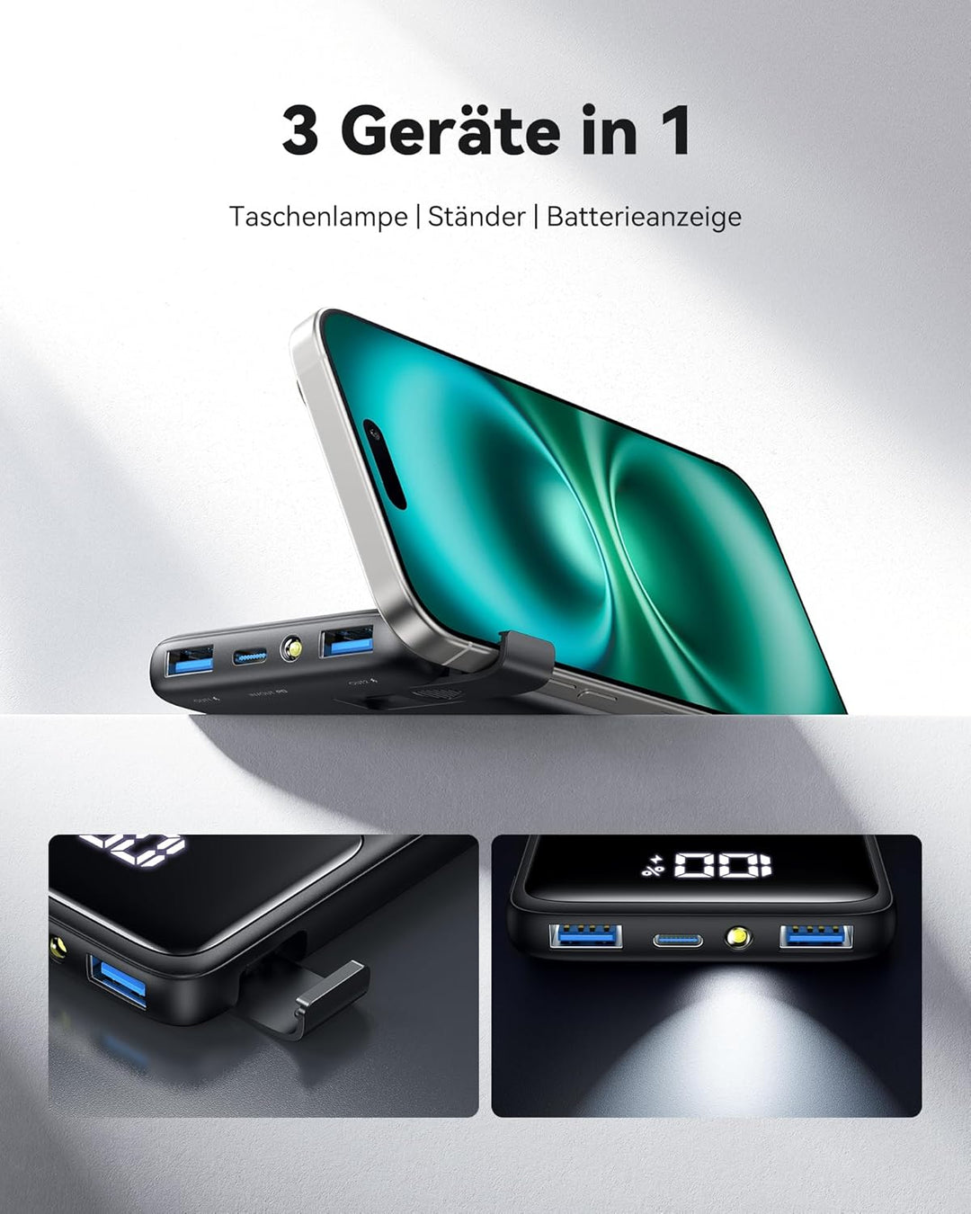 INIU Power Bank, 22.5W Powerbank klein Aber stark 10500mAh, PD3.0 QC4.0 Fast Charging(USB C Input&Ou