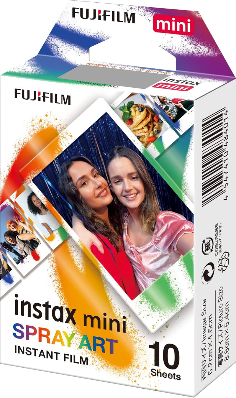 instax Mini Film Spray Art Border, 10 Shot Pack & Mini Film, Contact Sheet (1x10 Aufnahmen), Farbig