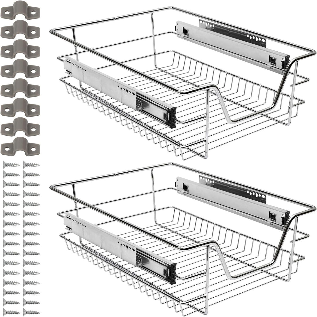 Ikodm Teleskopschublade 2X40cm Küchenschublade, Schrankauszug,Küchenschrank Auszug Nachrüsten,Küchen