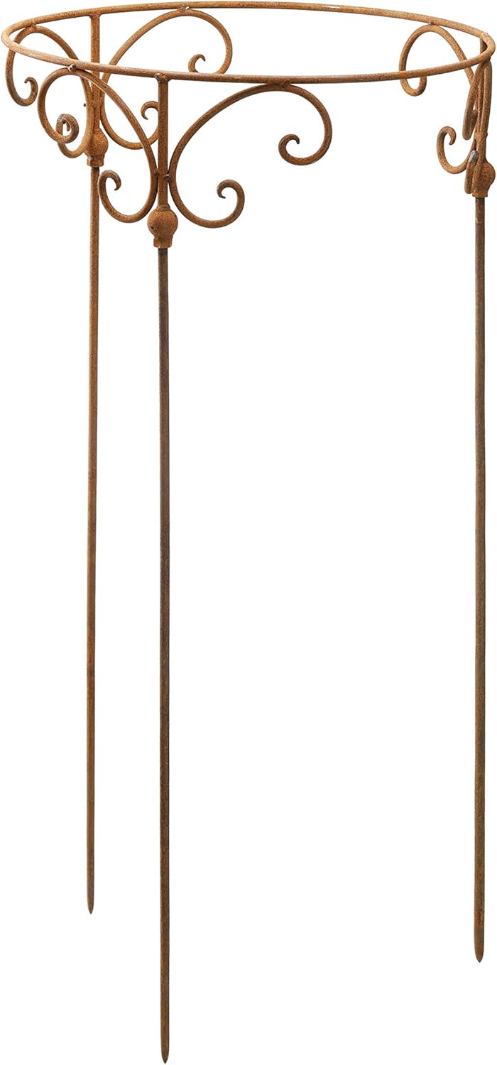 Staudenhalter Strauchhalter Staudenbinder rund 40cm Durchmesser Rankhilfe Metall Eisen Rost Deko
