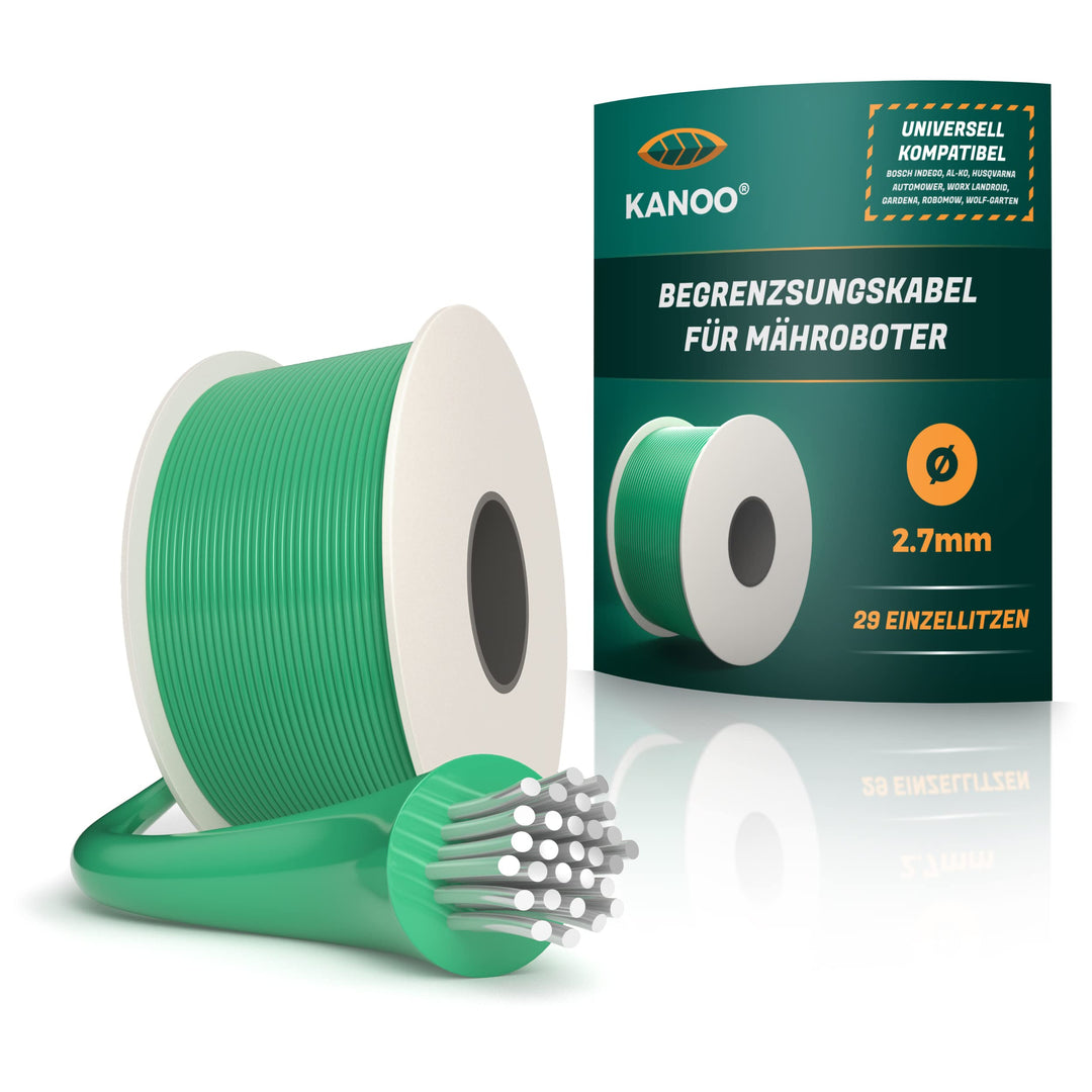 kanoo® Begrenzungskabel für Mähroboter – Universell kompatibel – Begrenzungsdraht aus Qualitätskupfe