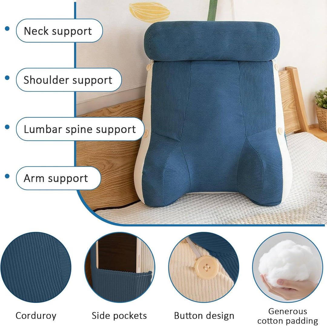 Lesekissen für Bett Und Sofa, Erwachsenensofa mit Rückenlehnenkissen, Sitzkissen mit Armlehne, Rücke